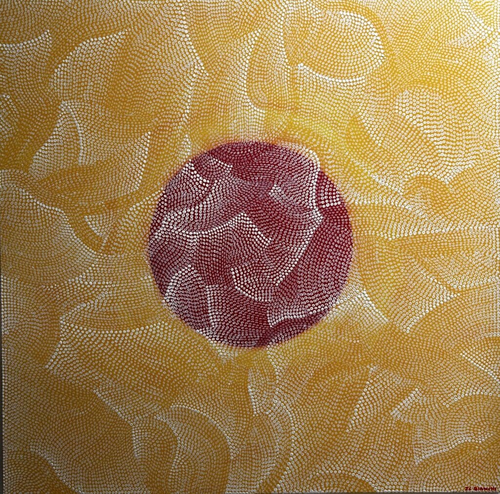 Pretty like the sun I could watch forever. Acrylic on canvas. 100X100cm